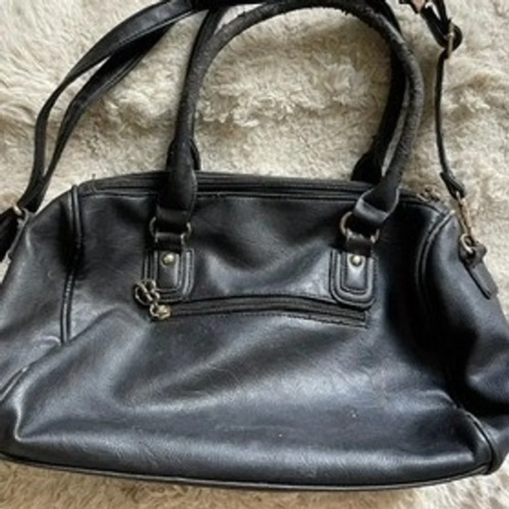 Betty Boop Black Woven Faux Leather Studded Satchel Crossbody Bag Y2K Retro